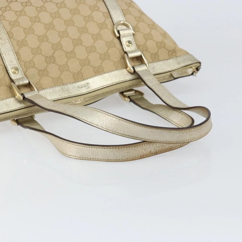 GUCCI GG Canvas Abbey Tote Bag Beige Gold 141470 Auth 156041 - Picture 8 of 16